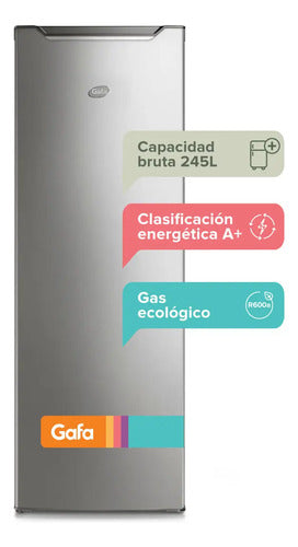 Freezer Vertical Gafa Gfup22p5hrg De 245lts Gris Plata