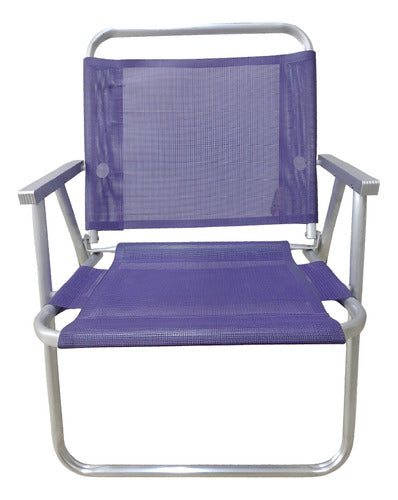 Reposera De 1 Posición Playa Aluminio Botafogo Violeta H130k Violeta