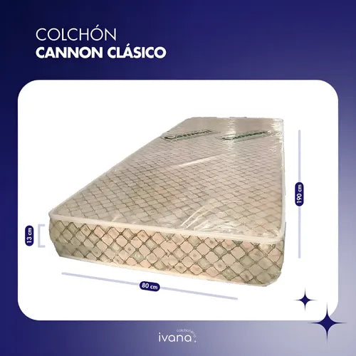 Colchon Cannon Clasico 80 X 190 X 13 Espuma Beige