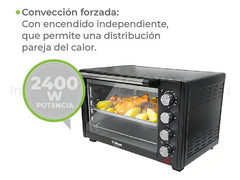 Horno Eléctrico Liliana A0600 60lts 250º 2400w C/convección Color Negro