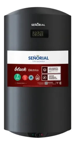 Termotanque Eléctrico Señorial Black 2.0 C. Inferior 80lts Negro