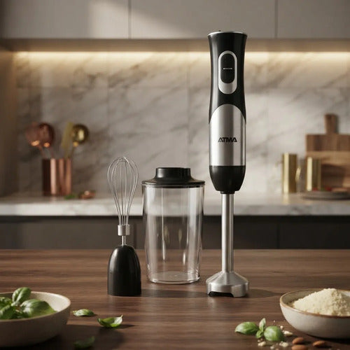 Mixer Licuadora De Mano Atma Lmat21122in Vaso 500ml Batidor Negro