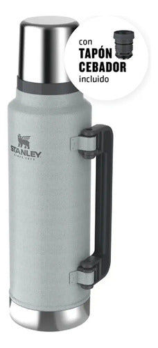 Termo Stanley 1.4 Lts Con Asas Y Tapon Cebador Gris