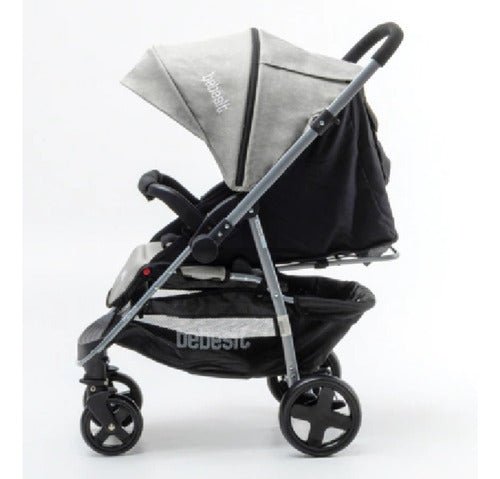 Coche De Paseo Bebesit 1390-e Gris Con Manillar Rebatible Gris Plateado