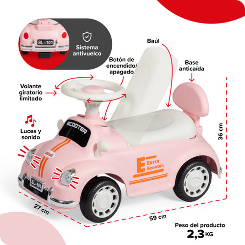 Pata Pata Musical C/ Luz Bebesit Sl101 Rosa Sonido Luces Cts Rosa