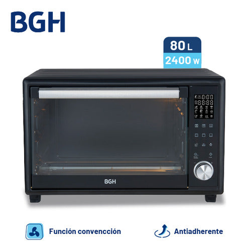 Horno Eléctrico Bgh 80 Litros Mecánico Negro Bhe80m25i