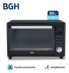 Horno Eléctrico Bgh 80 Litros Mecánico Negro Bhe80m25i