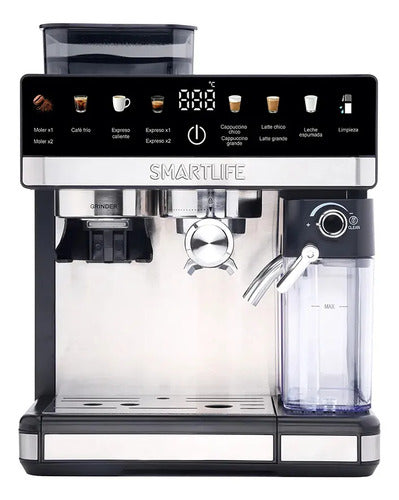 Cafetera Smartlife Expresso Digital Con Molinillo Ecgdm5750 Inox / Negro