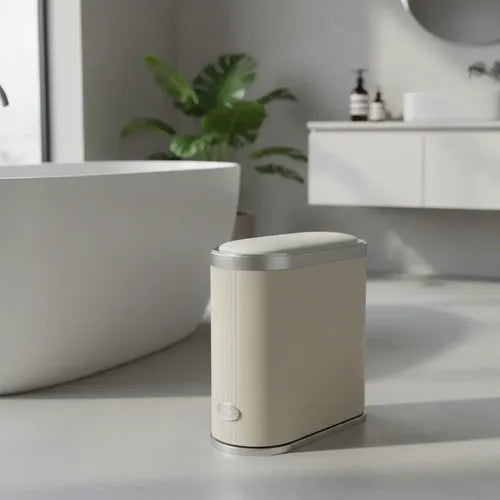 Cesto Basura Rectangular Inteligente Con Sensor Vivendi 12l Beige