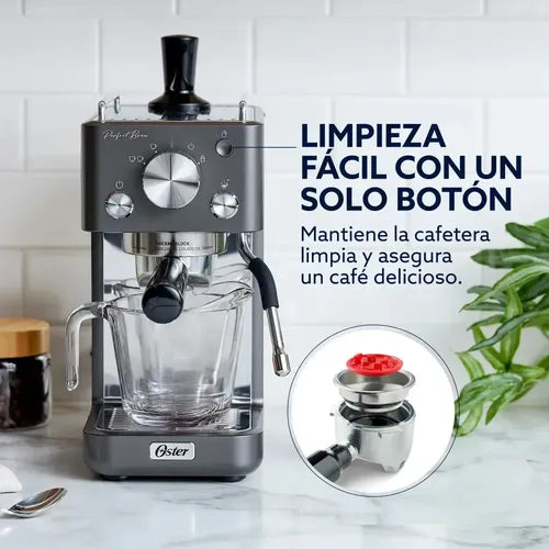 Cafetera Espresso Oster Bvstem7201-054 Perfect Brew 15 Bar Plateado