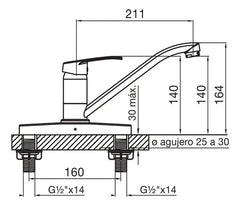 Grifo De Cocina Monocomando Fv Arizona 0411.03/b1 Cromo