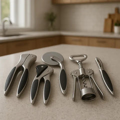 Set De 5 Utensillos Cocina Carol Acero Corta Pela Pica Abre
