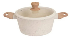 Bateria Cocina 8 Pzs Carol Granito Inducción Antiadherente Beige