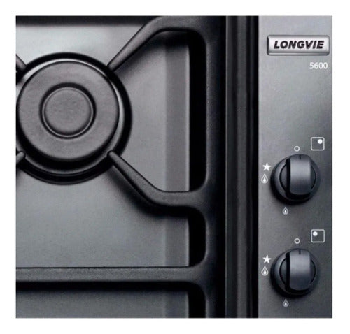 Anafe De Empotrar A Gas Longvie A6600gf Grafito Grafito