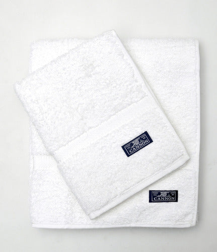 Set Juego De Toalla Toallón Cannon Absorbency 520g Blanco Lisa Blanco