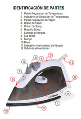 Plancha A Vapor Liliana Blacksteam Rpv910 C/rociador 1300w C Color Gris Oscuro