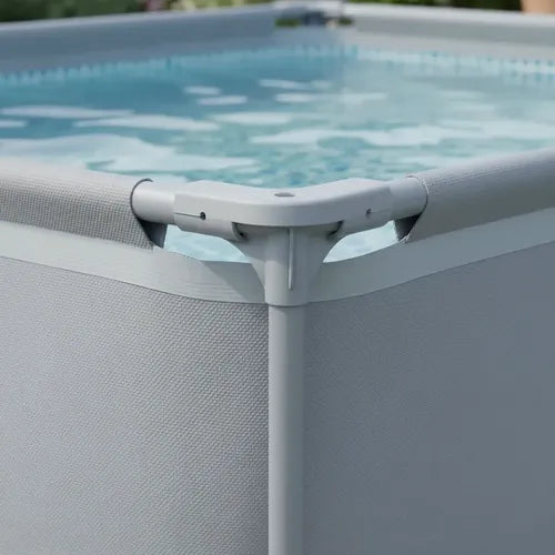 Pileta De Lona Tiburoncito N7 300x200x70cm Cap 4200l Gris Lisa