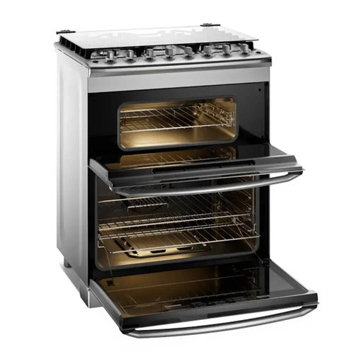 Cocina A Gas Electrolux F5edm De76cm 5 Hornallas Doble Horno
