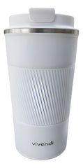 Vaso Termico Acero Inox Con Tapa Frio Calor Vivendi Blanco Lisa