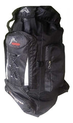 Mochila Camping Trekking 90l Negra Mochilera Tela Oxford Bolsillos Negro Sintético