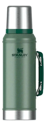 Termo Stanley Clásico 950ml Inox Manija Tapon Cebador Verde Verde