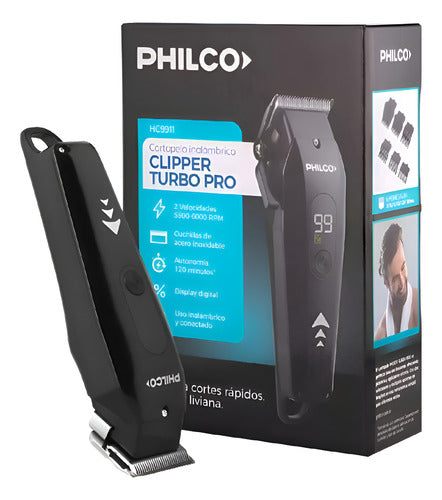 Corta Pelo Inalambrica Clipper Turbo Pro Philco Hc9911pp Cts Negro