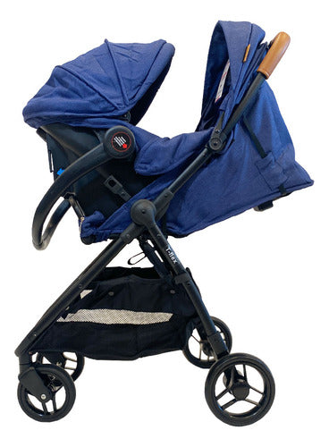 Cochecito Travel System Bebesit T-flex 1321ts-b Azul - Azul - Negro