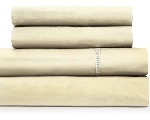 Juego De Sábanas Cannon 2 Plazas 1/2 Beige 200h 100% ALG Cts Beige