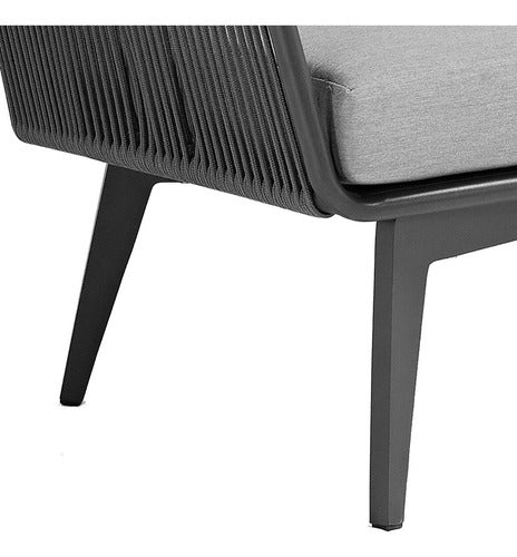 Juego Sillones Living Jardin Exterior Diva Aluminio Tio Musa Color Gris