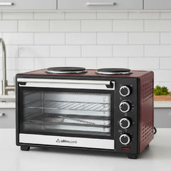 Horno Eléctrico Ultracomb Uc50acn Con 2 Anafes 50lts Rojo