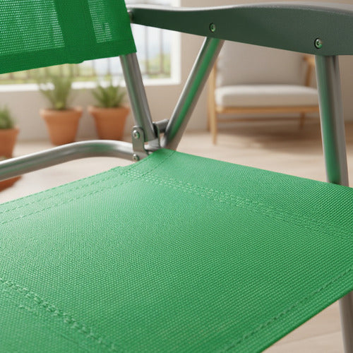 Reposera Plegable Sillon De 1 Posicion Descansar 10006 Verde