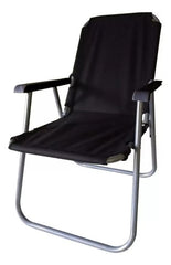 Reposera Playera Plegable Caño 1 Posicion Tela Oxford Negro