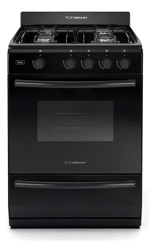 Cocina Multigas Ormay Vita Negra 4 Hornallas Horno Visor Negro