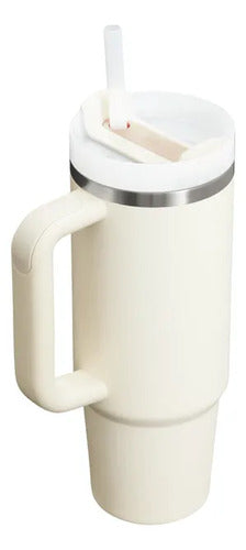 Vaso Stanley Quencher 887 Ml Edición Limitada H2.0 Cream Beige Lisa