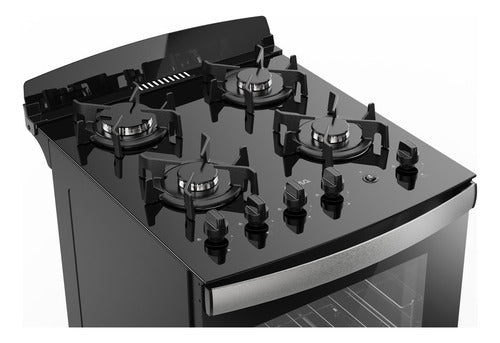 Cocina Multigas Atma Ccmo56n Mesada Vidrio Templado 56cm Negro