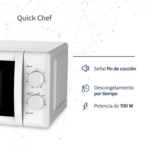 Microondas Mecánico Bgh Quick Chef B120m20i 20l 6 Nivel 700w