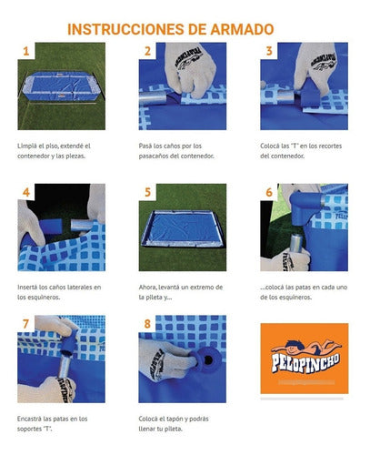 Pileta Estructural De Lona Piscina Pelopincho 1030 De 1500l Azul