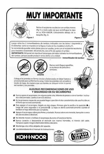 Secarropas Carga Superior Centrifugo Koh-i-noor Visión C755 Blanco