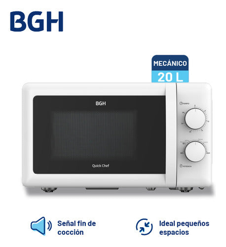 Microondas B120m20 Mecánico Quick Chef Blanco 20 Litros