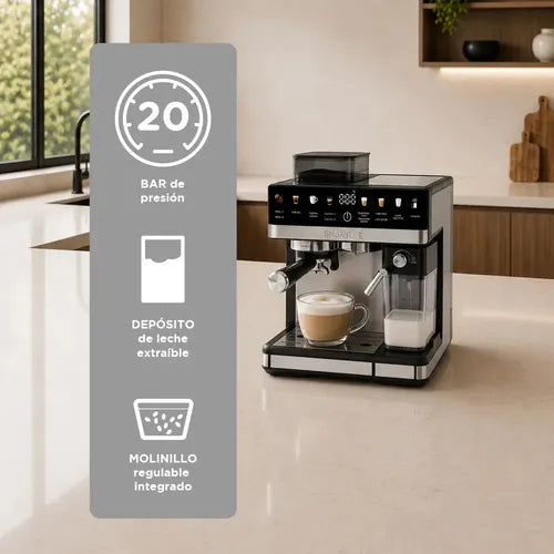 Cafetera Smartlife Expresso Digital Con Molinillo Ecgdm5750 Inox / Negro