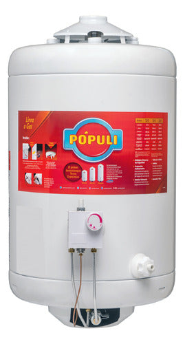 Termotanque De Gas Envasado Populi Ep53 De 51l Ge C/sup Blanco