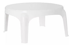 Mesa De Plastico Circular Auxiliar Gardenlife Puket Blanco Blanco
