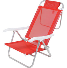 Reposera De 6 Posiciones Bel Sunny Aluminio Pvc Rojo Rojo