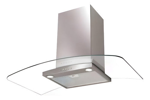 Extractor Campana De Pared Spar Ray Acero Inox Vidrio 90 Cm Plateado