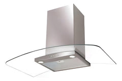 Extractor Campana De Pared Spar Ray Acero Inox Vidrio 90 Cm Plateado