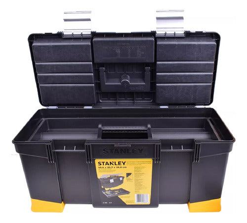 Caja Plástica Porta Herramientas C/ Manija Stanley 22-080 Cs Negro/amarillo
