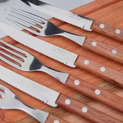 Set 24 Piezas Cubiertos Tramontina Dynamic Mango Madera Marrón