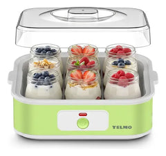 Yogurtera Electrica Yelmo Yg-1709 20w Acero Inoxidable 9 Jarros 180ml 1.62l 20w Verde