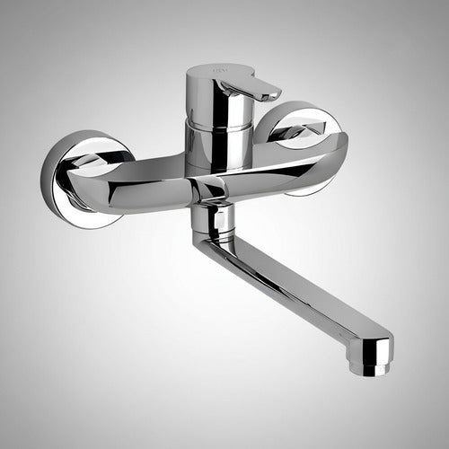 Grifería De Pared Monocomando Cocina Fv 406/b5 Puelo Cromo Cromo Cromado