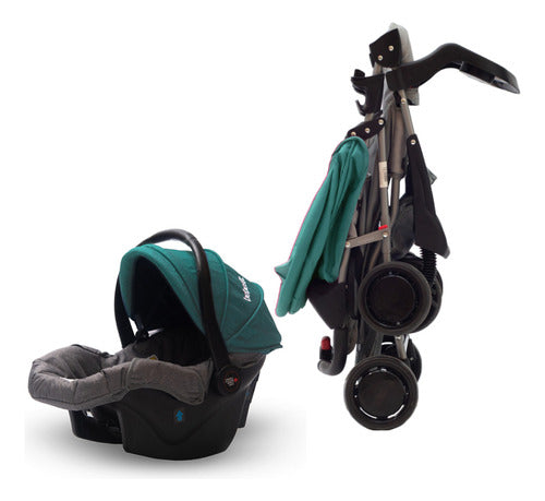 Cochecito Huevito Travel System Eos Bebesit 1337ts-j Verde Verde Oscuro Negro